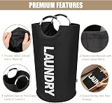 DOKEHOM 90L Large Collapsible Laundry Basket Freestanding Hamper Black view 7