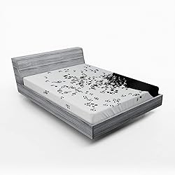 Ambesonne Music Fitted Sheet Set, Flying Music