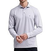 MICHEL ROUEN Golf Shirts for Men Short Sleeve Lightweight Quick Dry Pin Striped Casual Collared Polo Shirts