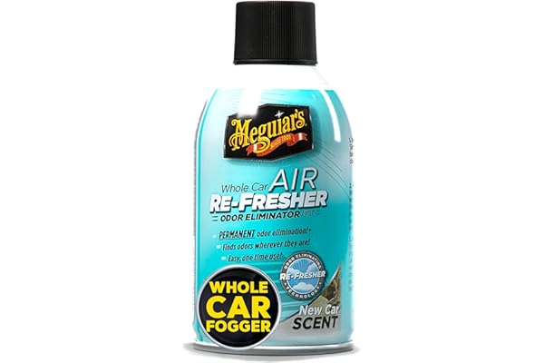 Meguiar's Whole Car Air Re-Fresher Odor Eliminator Mist - New Car Scent, Aerosol - Car Odor Remover & Car Freshener That Leaves a New Car Smell - 2 Oz