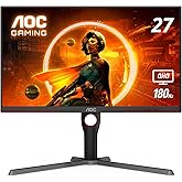 AOC Q27G3XMN 27" Mini LED Gaming Monitor, 2K QHD 2560x1440, 180Hz 1ms, 2X HDMI 2.0, 2X Display Port, Height Adjustable, Xbox/