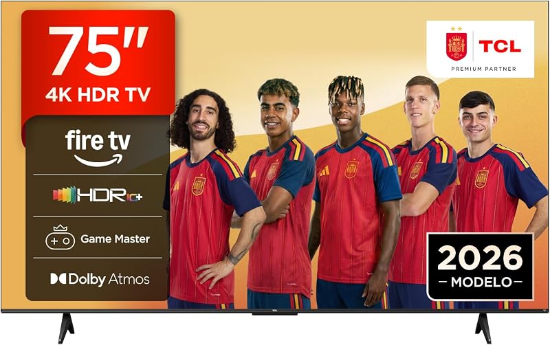 75V6D Televisor 75 Pulgadas 4K UHD Smart TV, Fire TV, Alexa Integrado, Dolby Vision & Atmos, Game Master, HDR10+, Control por Voz