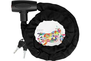 Bike Lock, Heavy Duty Bicycle Chain Lock - 4ft Length (120cm), Cut Proof Anti Theft Chain Lock for Bike, Motorcycle, Scooter,