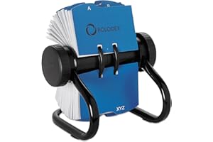 Rolodex 67236 Open Rotary Business Card File w/24 Guides Black