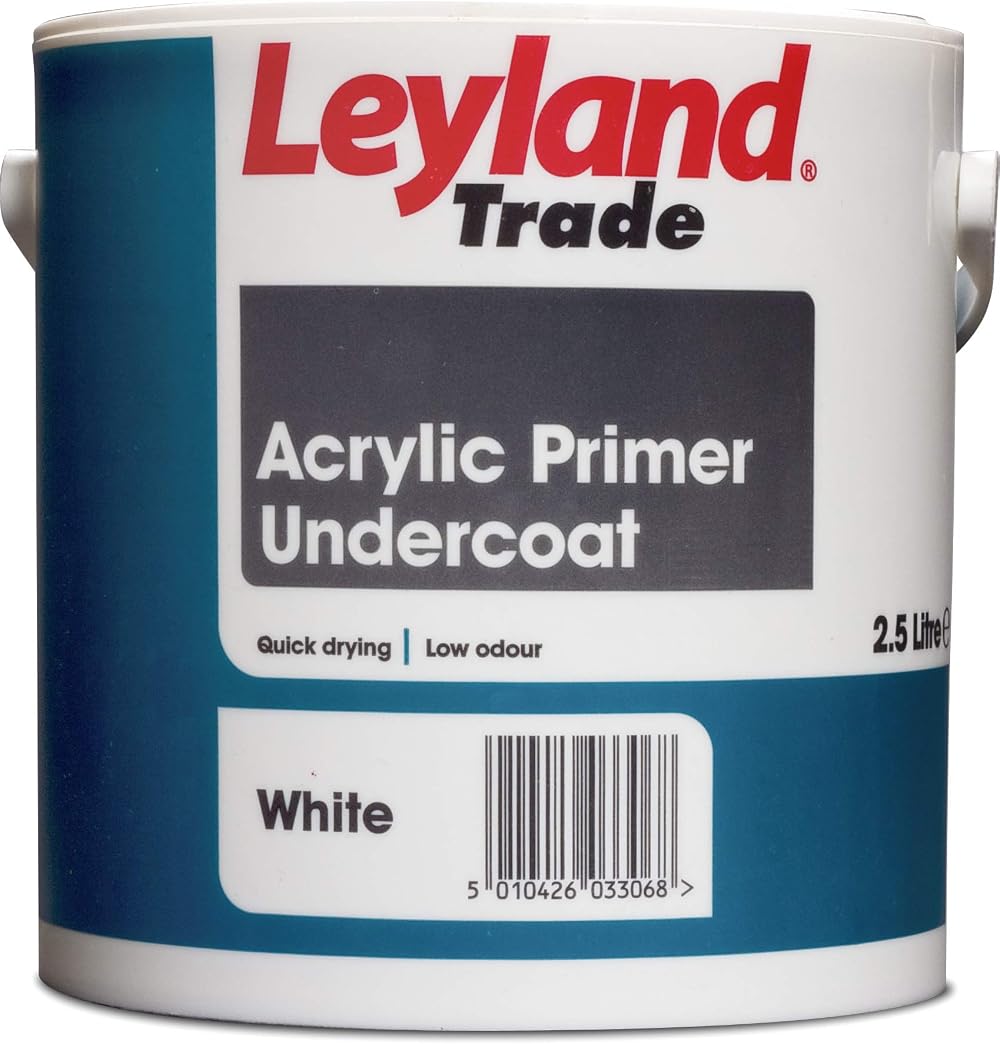 Leyland Trade Acrylic Primer Undercoat White 2.5L Quick Drying Low Odour