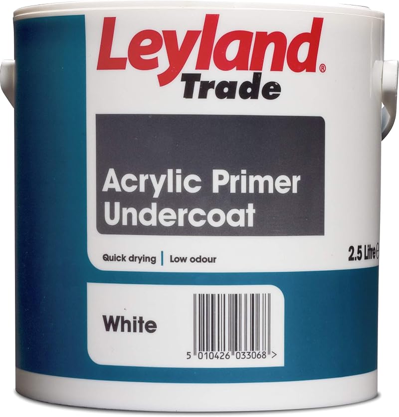 Leyland Trade Acrylic Primer Undercoat White 2.5L Quick Drying Low Odour