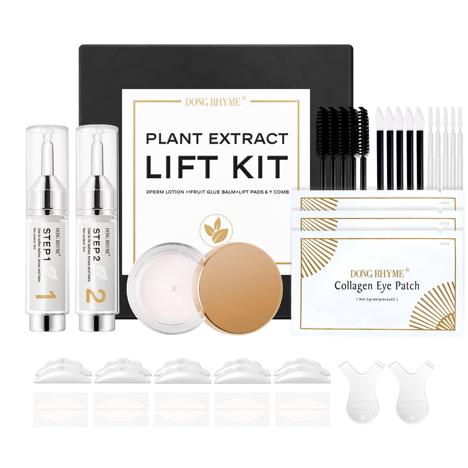 Photo 1 of DONG RHYME Lash Lift Kit - Plant Extract Eyelash Lift Kit, Professional Salon Grade 2-in-1 Lash and Brow lamination kit, Precise Press Bottle Eyelash Perm Kit