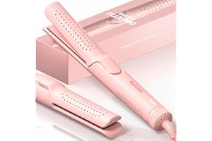 BeKind Flex 2-in-1 360° Hair Styler Flat Iron, Hair Straightener and Curler for All Styles, Floating Plates Design, Airflex Lower Temp for Better Styling, Gift for Girls and Women (Peach)