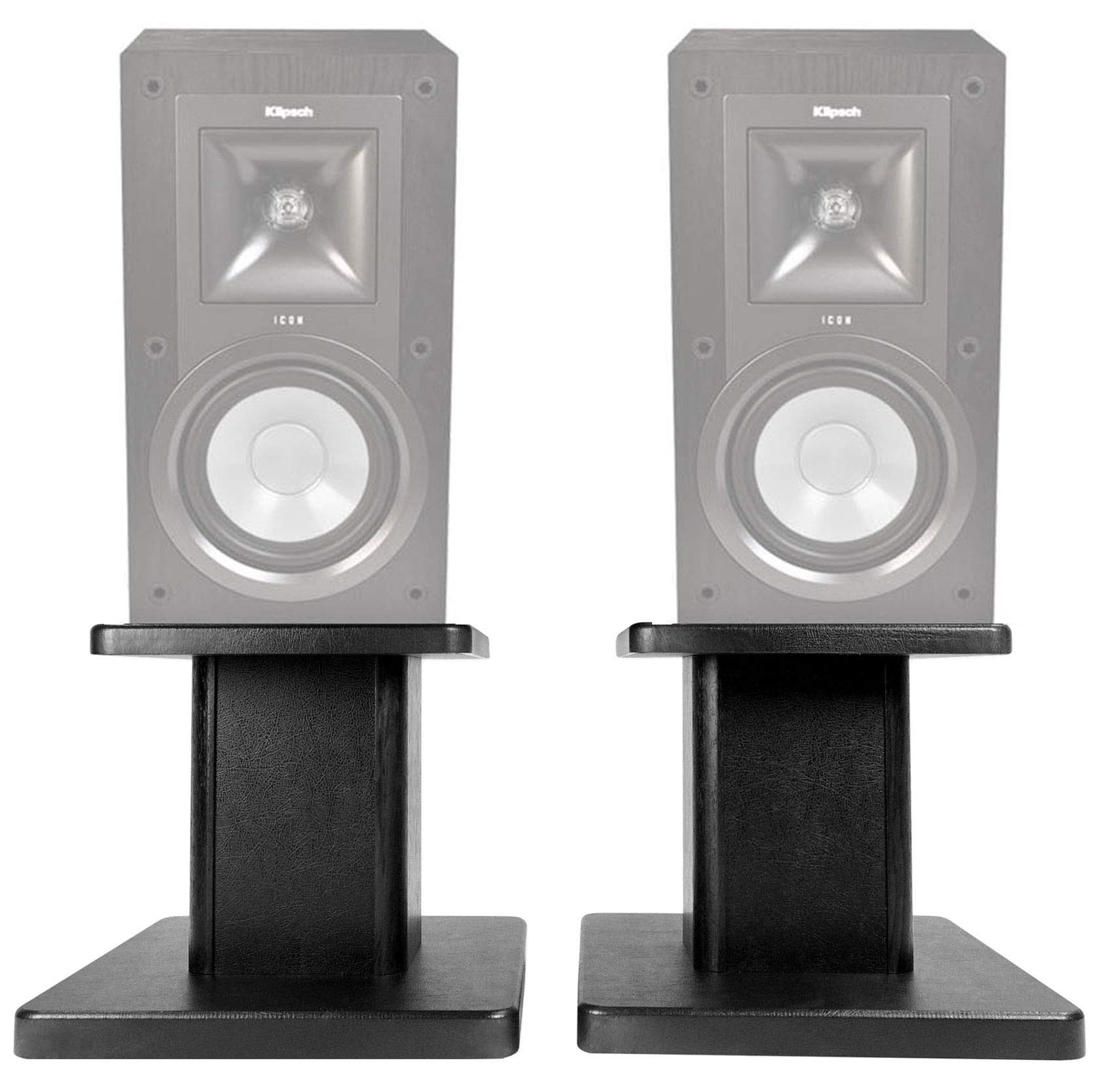 (2) 8 Black Bookshelf Speaker Stands for Klipsch KB-15 Bookshelf Speakers