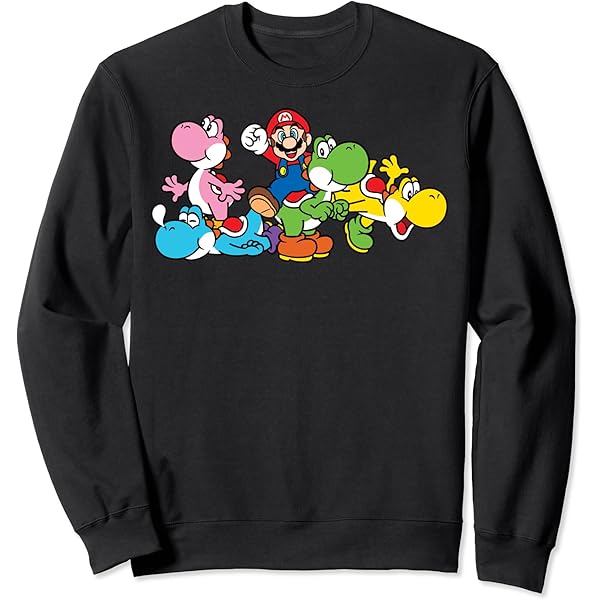 トップス Yoshi Amazon.com: Super Mario Yoshi Ride Group Mashup T-Shirt