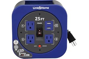 Link2Home 4 Reel and USB. 25ft Cable Blue