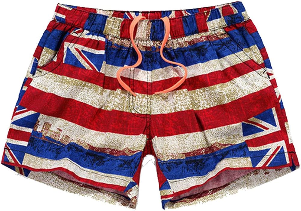 Moollyfox Men's Union Jack Shorts Holiday Board Shorts Beach Swim Wear