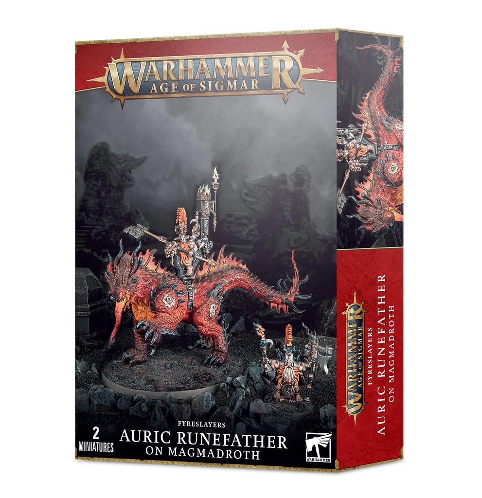Games Workshop Warhammer AoS - Fyreslayers Runefather on Magmadroth