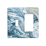 Abstract Turquoise Blue Marble 2 Gang Single