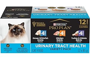 Pro Plan Wet Cat Food, Urinary Tract Health, Variety Pack 85g can (12 pack) (Packaging May Vary), Brown