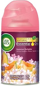 Air Wick Life Scents Automatic Air Freshener Spray, Summer Delights with White Flowers, Melon & Vanilla Scent, 6.17 oz (Pack of 3)