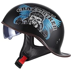FVCNGP Motorcycle Retro Half Helmet DOT Approved