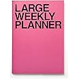 JSTORY Large Weekly Planner Stitch Bound Lays Flat Undated Year Round Flexible Cover Goal/Time Organizer Thick Paper Eco Friendly Customizable B5 7.2" X 10.1" 54 Weeks 120 GSM 28 Sheets Pink