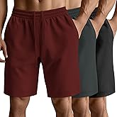 Neer 3 Pack Men's Gym Shorts Athletic Drawstring Loose Workout Soft Summer Casual Running Shorts with Pockets