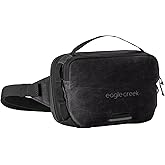 Eagle Creek Explore Hip Pack - Accordian-Style Multipocket Cross-Body or Hip Pack With Breathable & Cushioned Back Panel - Travel Accessories - Black