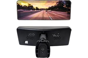 Master Tailgaters 8" OEM Frameless Rear View Mirror with 7" LCD Screen | Rearview Universal Fit Mount | 4 Video Inputs | Auto Adjusting Brightness LCD | Anti Glare | Full Original Mirror Replacement