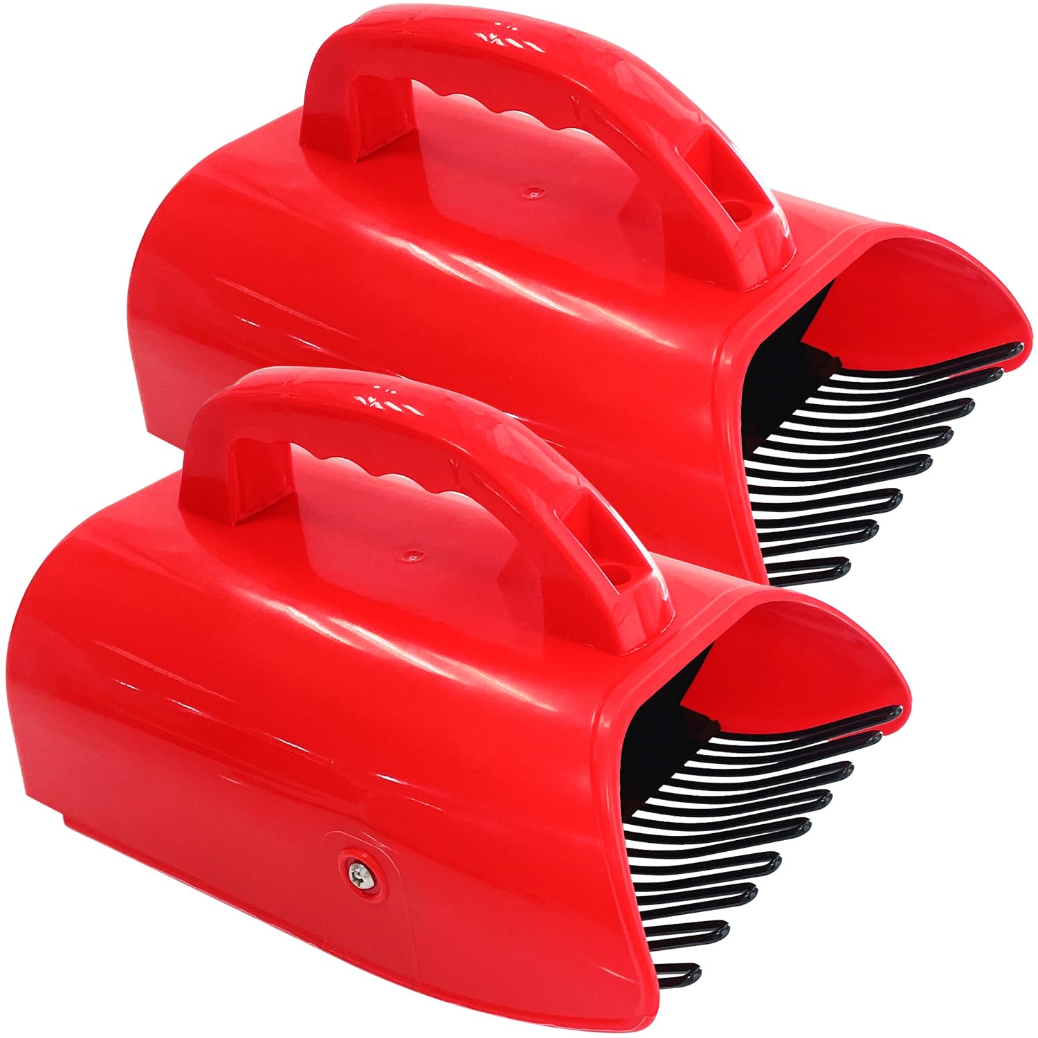 Photo 1 of SUGOOE 2 Pack Blueberry Picker with Metallic Comb and Ergonomic Metal Handle, Plastic Scoop for Blueberries Lingonberries Huckleberries (Red)