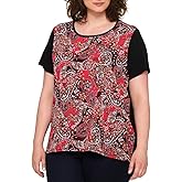 Tommy Hilfiger Womens Printed Short Sleeve Floral Sportswear Top