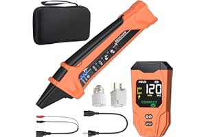 BOBOVAV Circuit Breaker Finder with LCD Display, GFCI Outlet Tester, Rechargeable Electrical Circuit Tracer Tool with NCV Tes