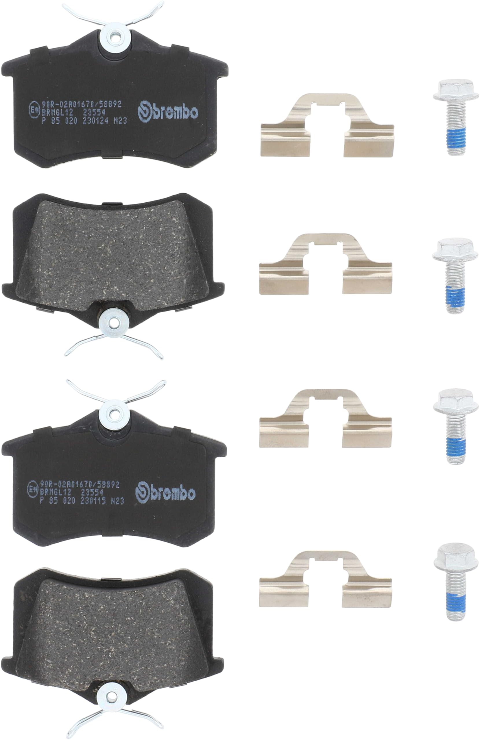 Brembo P85020 Rear Disc Brake Pad - Set of 4