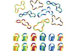 XESAKESI 20 PCS Multicolored Quiet Fidgets Toys for Unique Fidget Experience, Anti Anxiety Sensory Toys Combine into New Shapes, Brain Imagination Tools, Relax Therapy Educational Toy for Kids Boys Adults