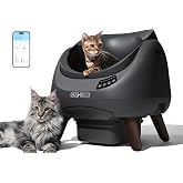 CATLINK Open-X Open-Top Automatic Litter Box, Large, Multi-Cat, Grey | Always-Open Safe Exit, 2.4G &amp; 5G WiFi, AI Waste Analysis, Health Monitor, App Control, Odor Free, Easy to Use, Whisper-Quiet