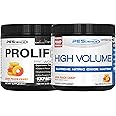 PEScience High Volume + Prolific Pre-Workout Stack, Powerful Nitric Oxide & Energy Supplement Bundle, Sour Peach Candy