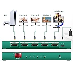 HDMI Splitter 1 in 4 Out 4k 120hz hue sync Box 1x4