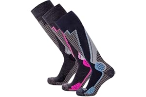 Pure Athlete High Performance Wool Ski Socks - Thermal Warm Merino Wool OTC Sock, Men Women