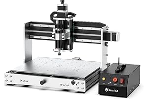 AnoleX CNC Router Machine 4030-Evo Ultra, All-Metal XYZ Axis Dual Steel Linear Guides & Ball Screws with 500W Spindle for Metal Aluminum Brass Wood Acrylic PCB