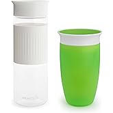 Munchkin® Miracle® 360 Spill Proof Sippy Cups, 24 and 10 Ounce, 2 Pack, Green/White – Toddler and Adult Set