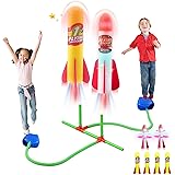 Litviz Dueling Rocket Launcher for Kids,Summer Outdoor Rocket Toys with 4 Foam and 2 LED Rockets,Soars Up to 100 Feet,Outdoor