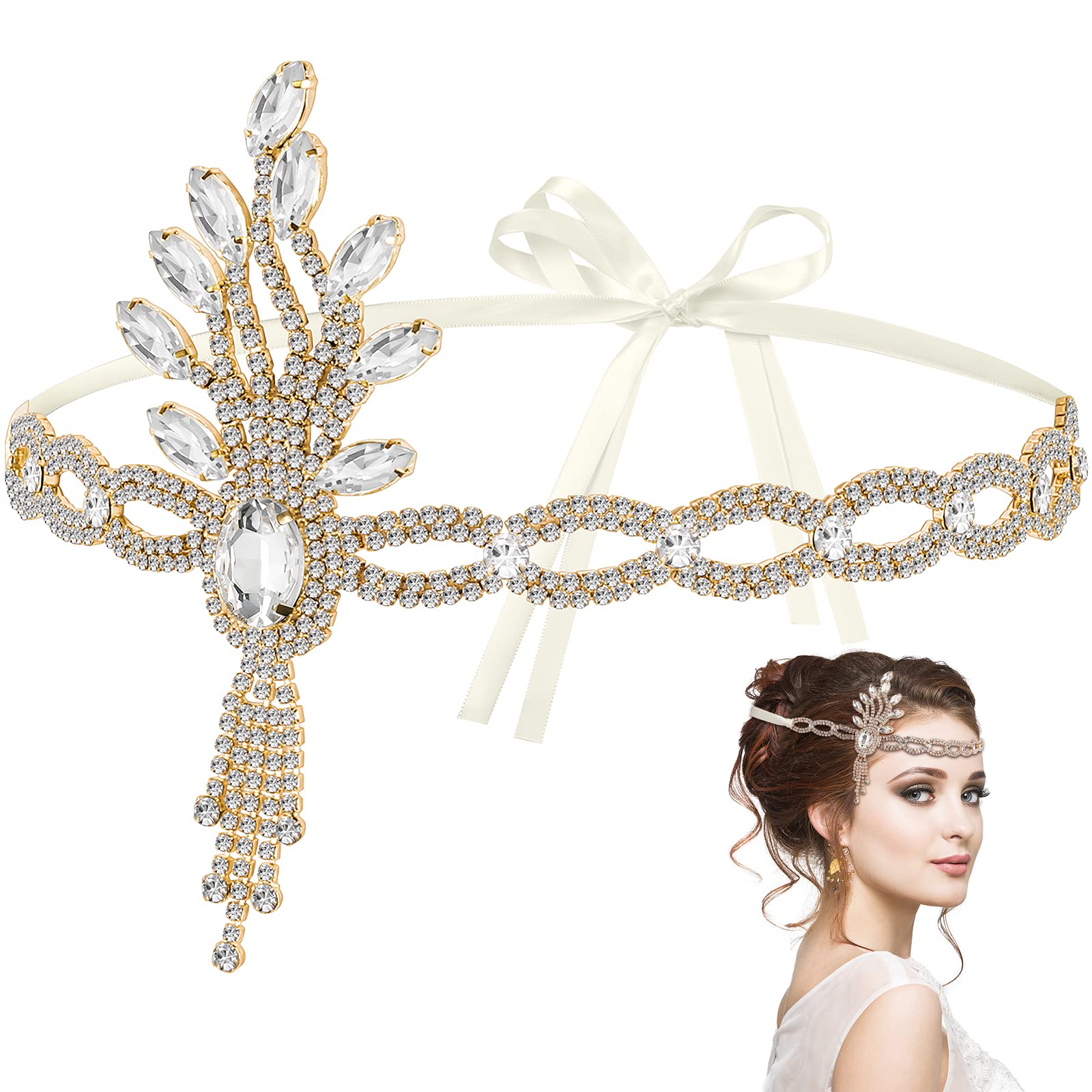 1920s Headband for Women Vintage Hair Accessories for Women Boho Leaf Flapper Accessories Bridal Hairbands 1920 Hair s for