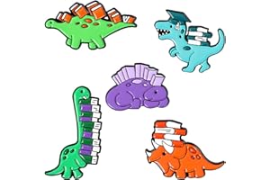 ROFARSO Cute Enamel Pin Set Cartoon Dinosaur Brooch Pins Animal Patter Lapel Pins Accessory for Backpacks Badges Hats Bags for Women Girls Kids Gift