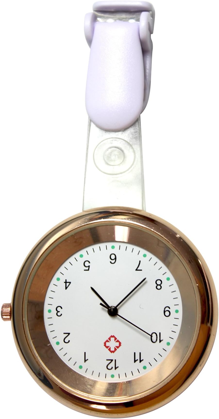 Nurse | Male Female Unisex | FOB Pocket Watch Analogue Display | Digital Quartz Movement | NS-2103 Plastic Clip Band - Gold