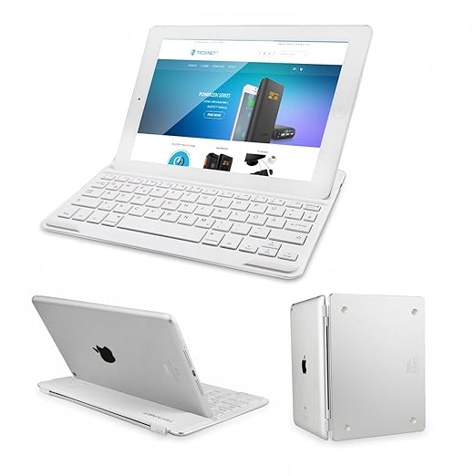 TECKNET Bluetooth Tastatur, Ultradünn Deutsche Layout Tastatur für iPad Air 2, Magnetic Clip-On Hülle Folio Keyboard Smart Ca