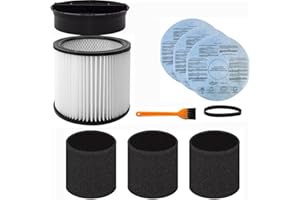 ANBOO Replacement Filter for Shop-Vac 90304, 90585, 90350, 90107, 90333, fits most Wet/Dry Vacuum Cleaners 5 Gallon and above, With Lid and Brush (9 Pack)
