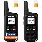 TIDRADIO TD-M2 Pro Walkie Talkies for Adults, 4G LTE PoC + FRS Radio-2 Pack | License-Free 22 CH,Nationwide with SIM Card,USB