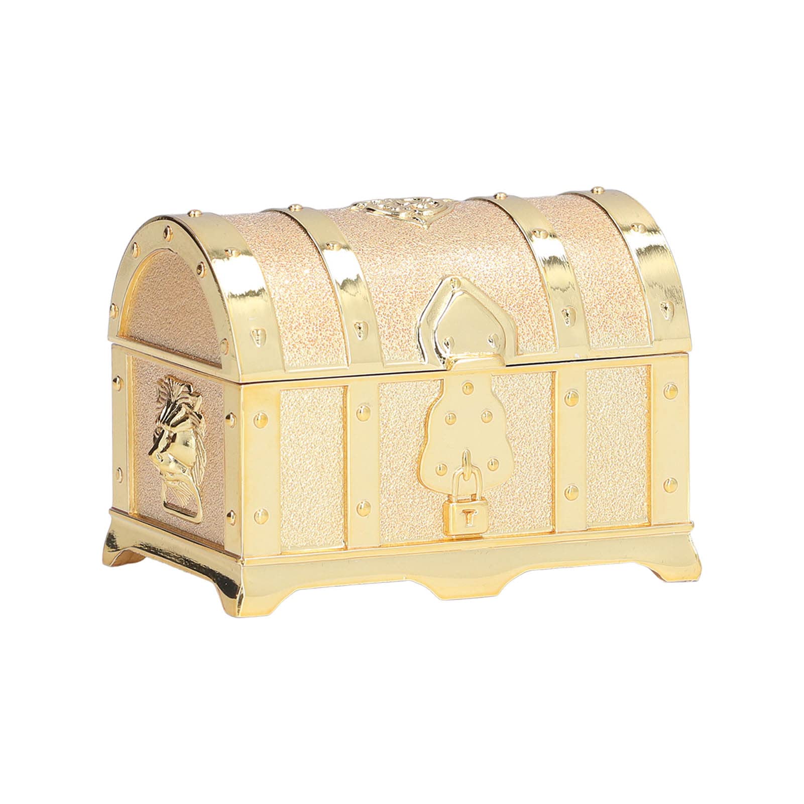 Vintage Jewelry Box, Mini Retro Jewelry Storage Box Treasure Chest Boxes, Mini Golden Antique Decorative Zinc Alloy Storage Chest Jewelry Gift Case