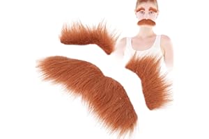 Fake Moustache and Eyebrow Set, Self Adhesive Novelty Mustache,Facial Hair For Masquerade Party Favor, Costume and Performanc