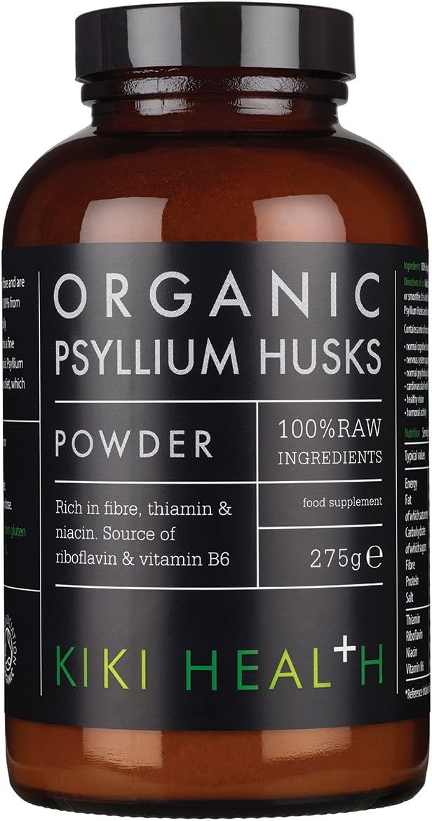 KIKI Health Premium Certified Organic Psyllium Husk Powder, Wheat