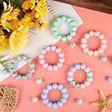 ASTARON 100 Pcs Silicone Beads 1.5 cm for Jewelry Keychains 5 Colors view 4