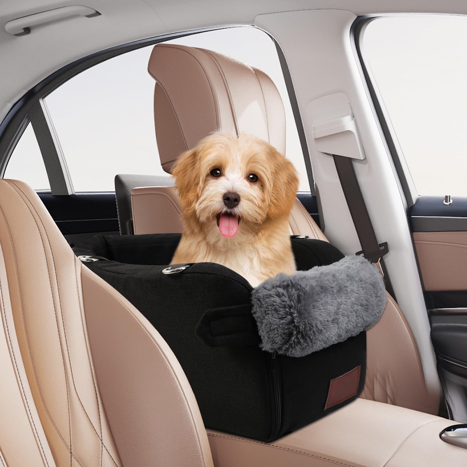 thumbnail image 2 of Buy Dog Car Seat For Small Dogs, Interactive Dog Console Car Seat With Safety Tethers For Small Pets Up To 12 Lbs Suitable For Most Car Deluxe Interactive Pet Seat 2 of 12