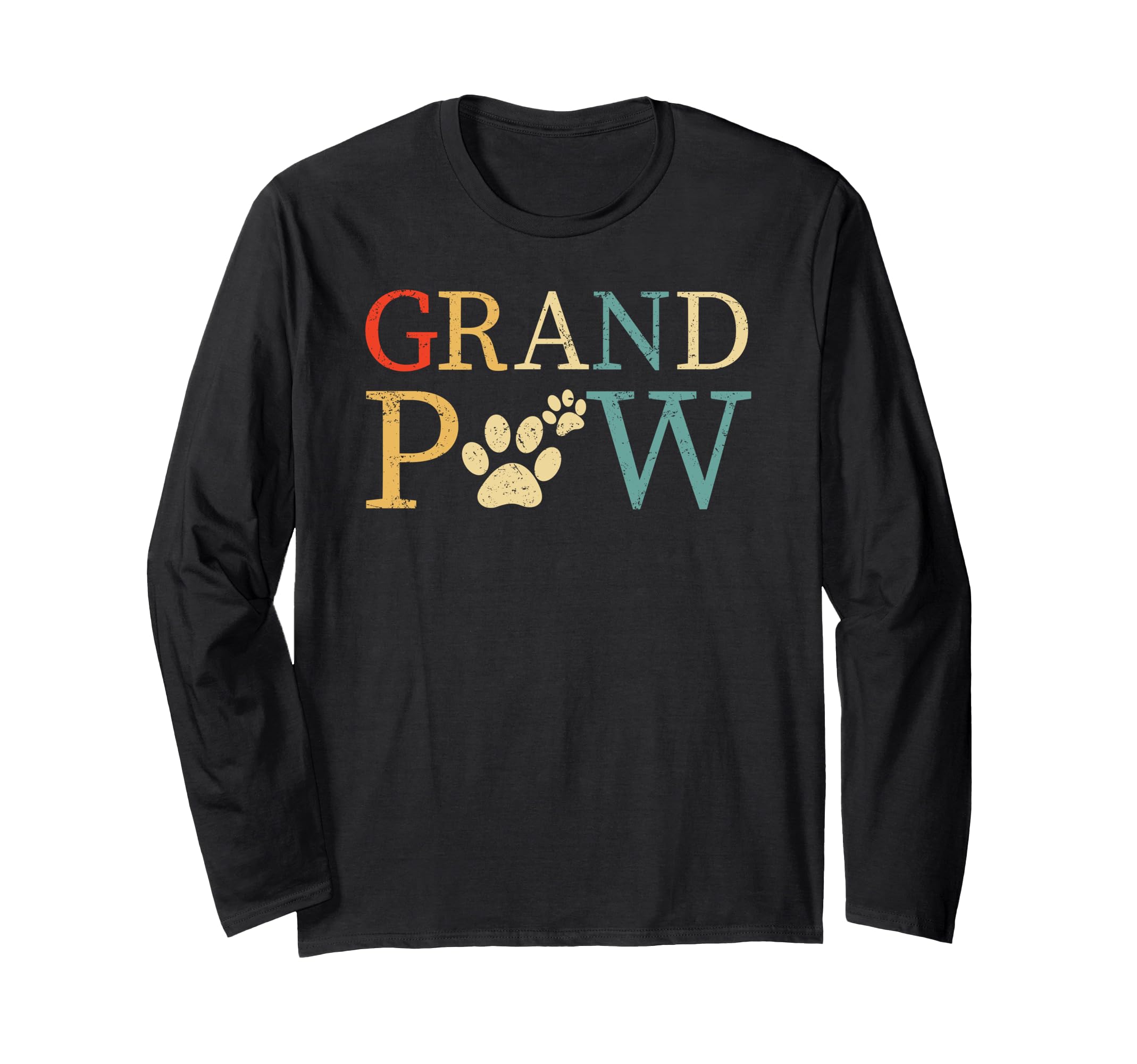 Grandpaw Dog Funny Best Dog lover paw Papaw Grandparents Long Sleeve T-Shirt