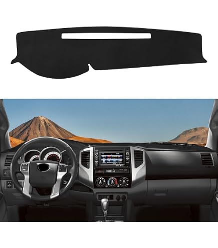 HHENGYISOUL Dash Cover – For Toyota Tacoma 2005-2015 – Black Polyester, UV Protection, Non-Slip
